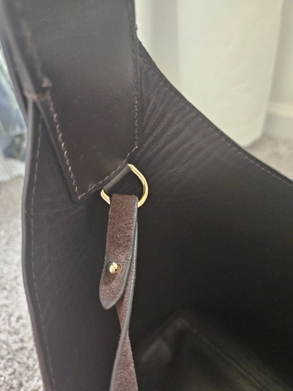 STRATHBERRY Kite Hobo Maxi Bag Suede Chocolate Brown - Picture 11 of 14